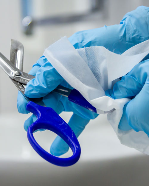 All exam room surfaces are cleaned after every patient visit